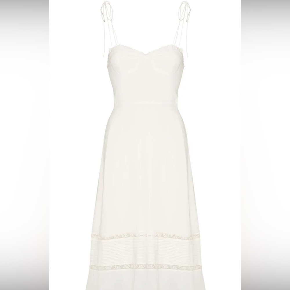 Reformation Ronan Lace Trim Midi Dress